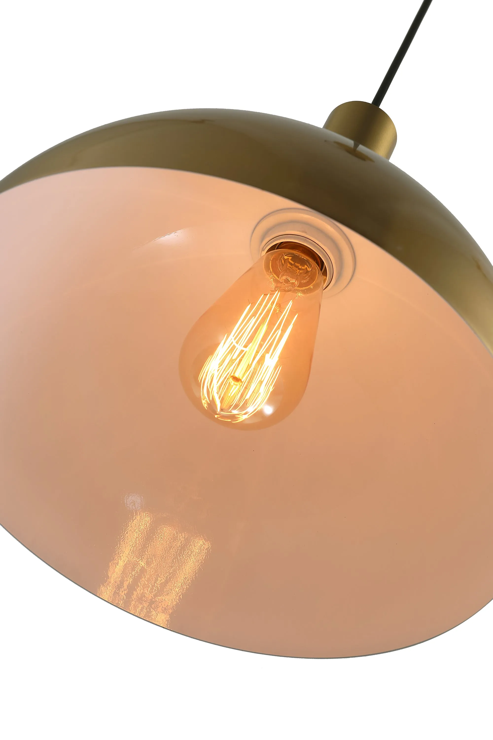 1-Light Gold Bowl Shape Pendant Lighting