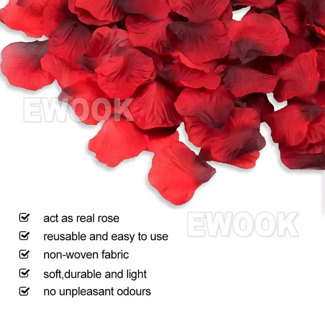 100 Pcs/Pack Artificial Flower Rose Petals for Wedding Valentine's Day Decor DARK RED