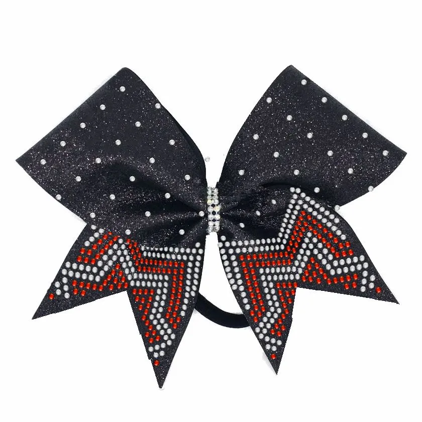 3" Rhinestone Cheer Bow Starburst Tails Set