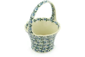 8" Basket with Handle - Spring Vine