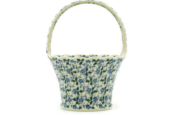 8" Basket with Handle - Spring Vine