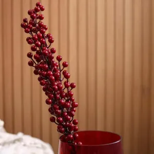 Alex Berries Cherry Artificial Flower | Vase Not Included