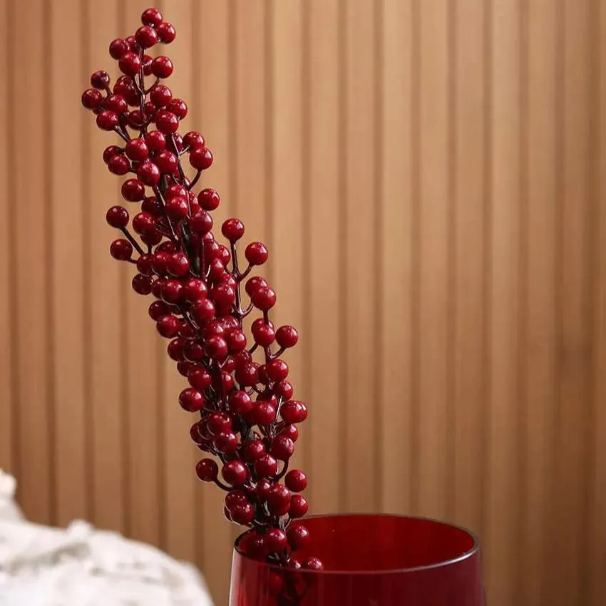 Alex Berries Cherry Artificial Flower | Vase Not Included