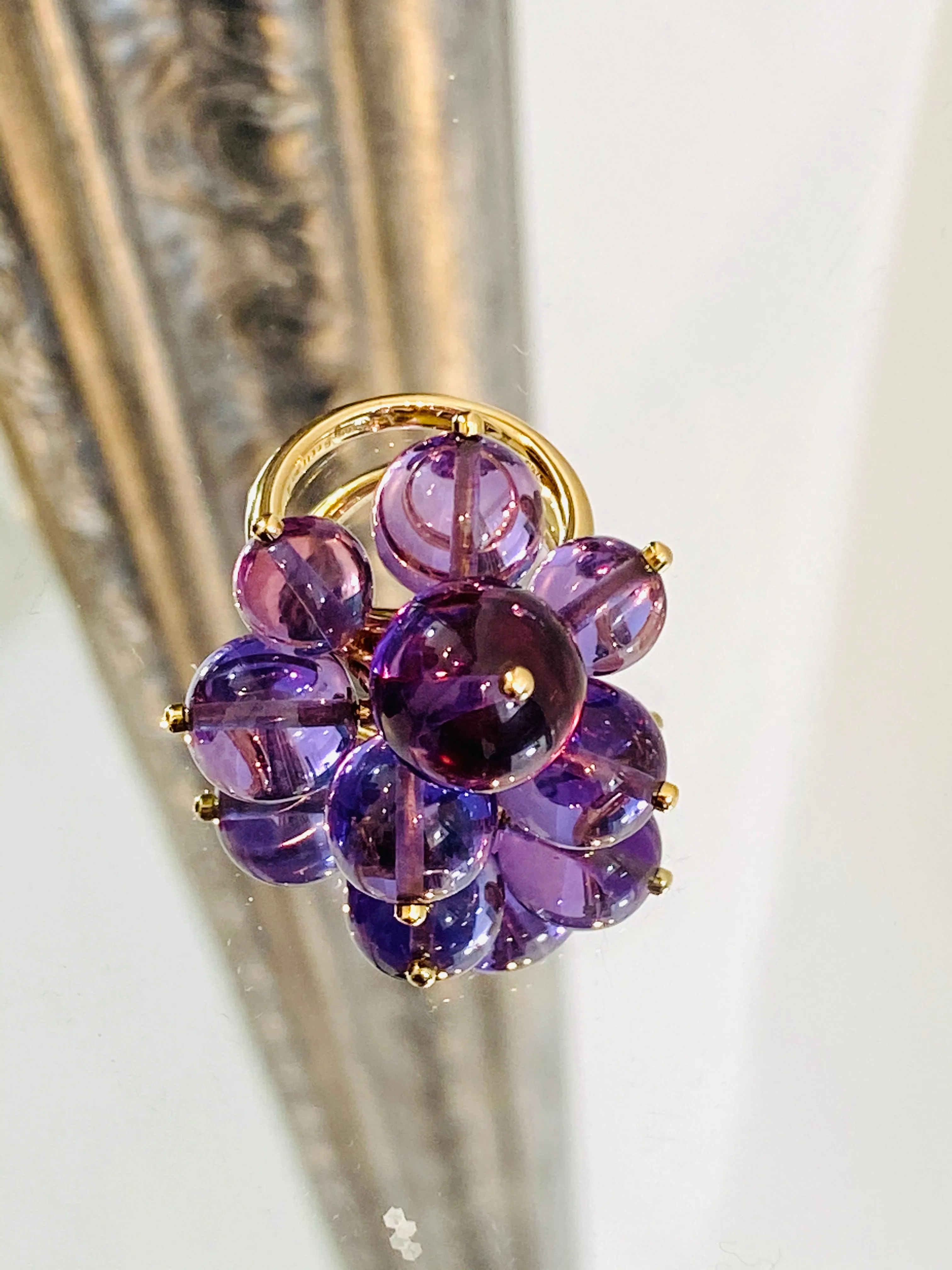 Amethyst Multi Sphere Ring - 18k Gold