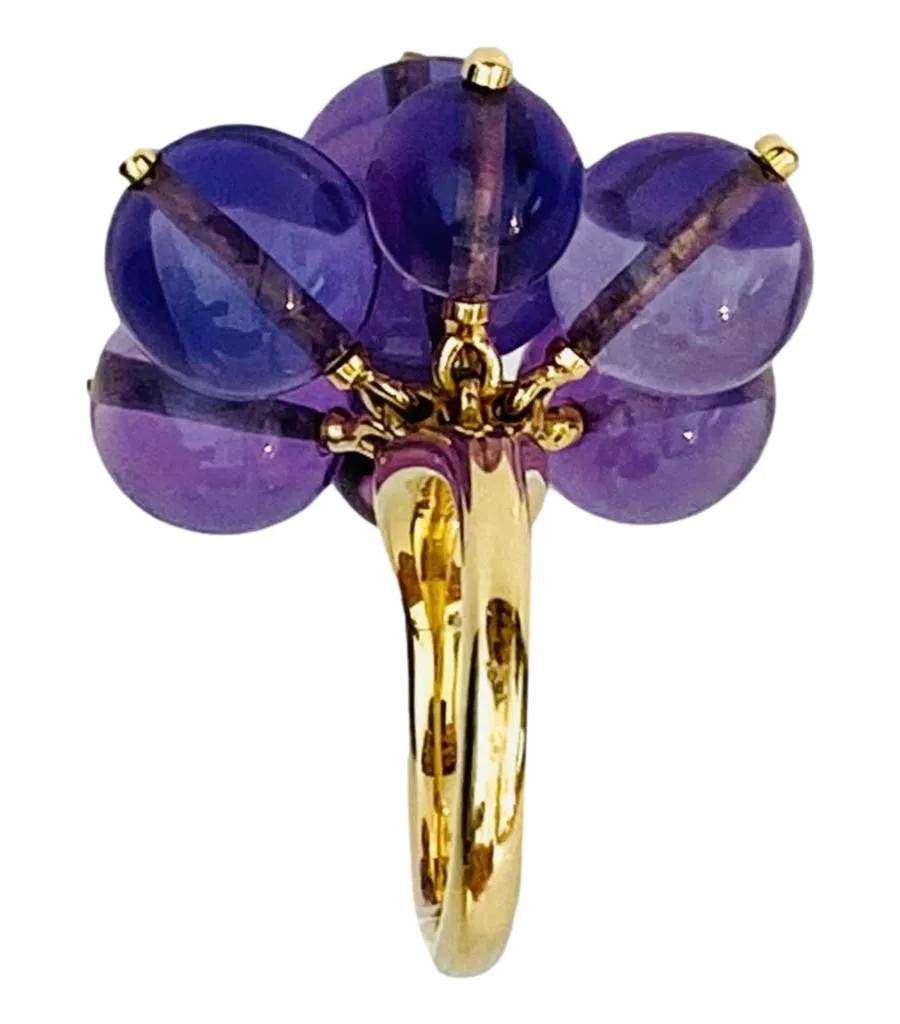 Amethyst Multi Sphere Ring - 18k Gold