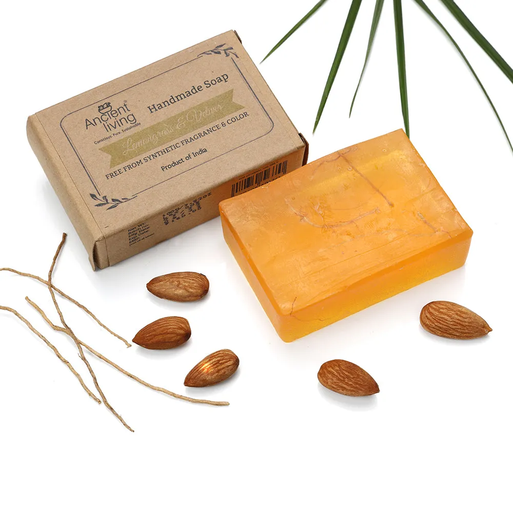 Ancient Living Lemongrass & Vetiver Luxury Handmade Soap - 100 gm each - Suitable for Dry and Combination Skin