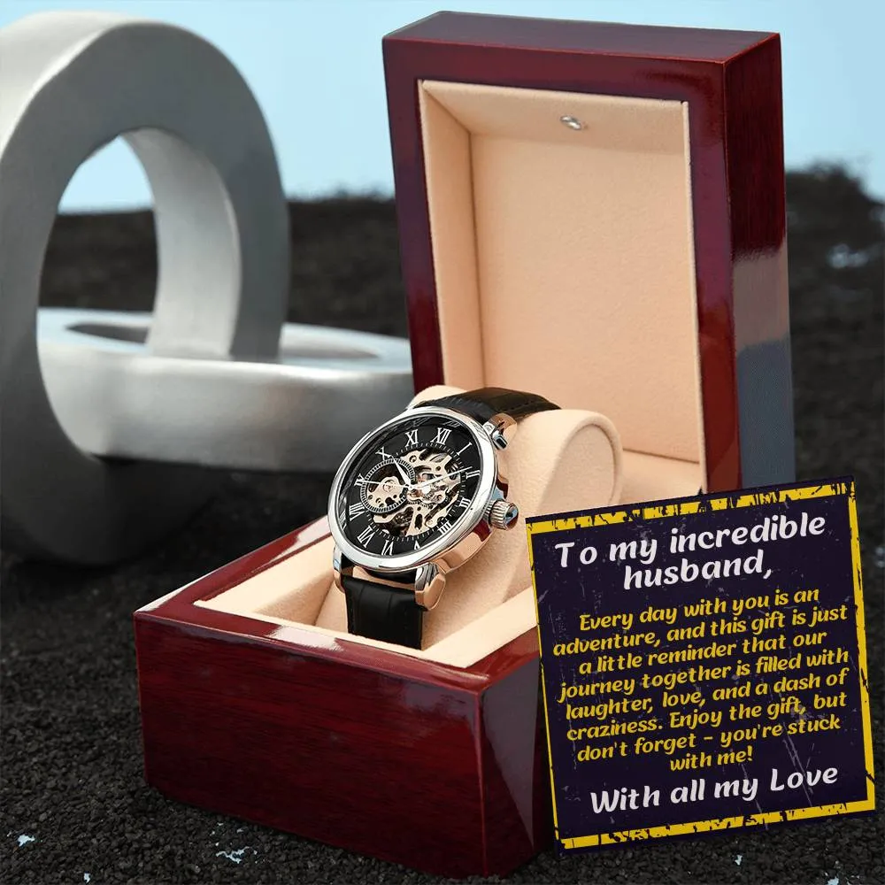 Anniversary Gift for Husband | Romantic Present for Hubby | Message Card Watch | Stuck with Me