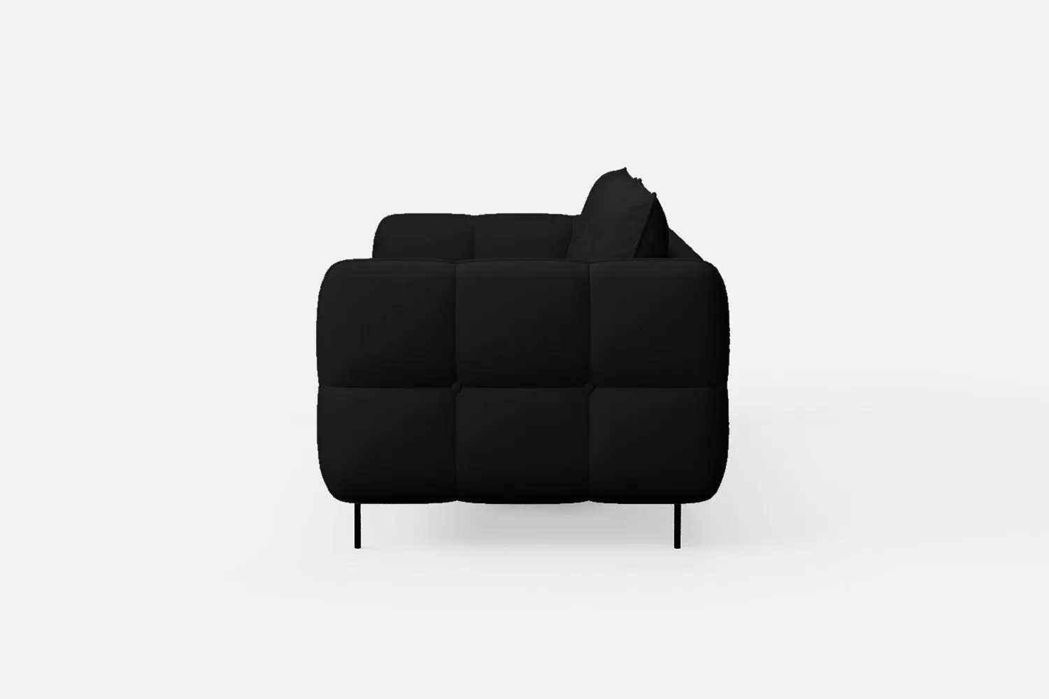 Anzio 3 Seater Sofa Black Leather