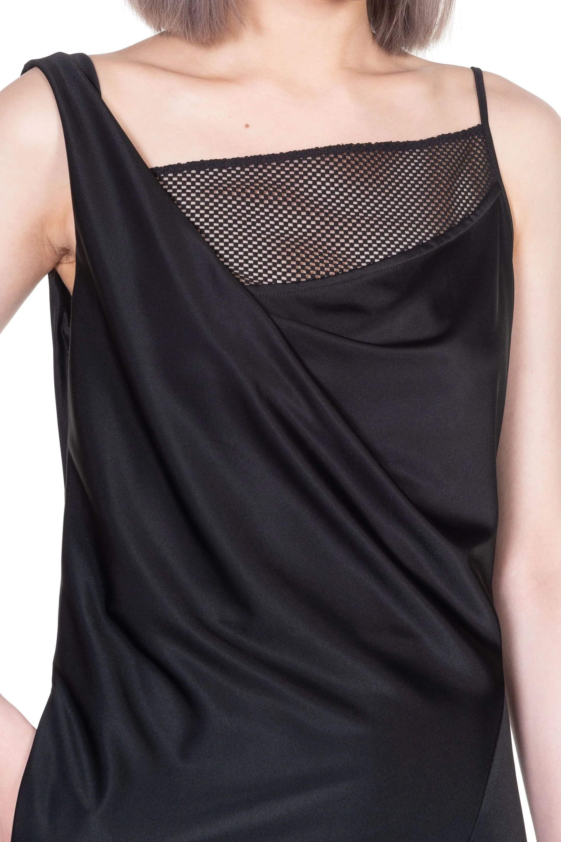 Black Net Splice Dress