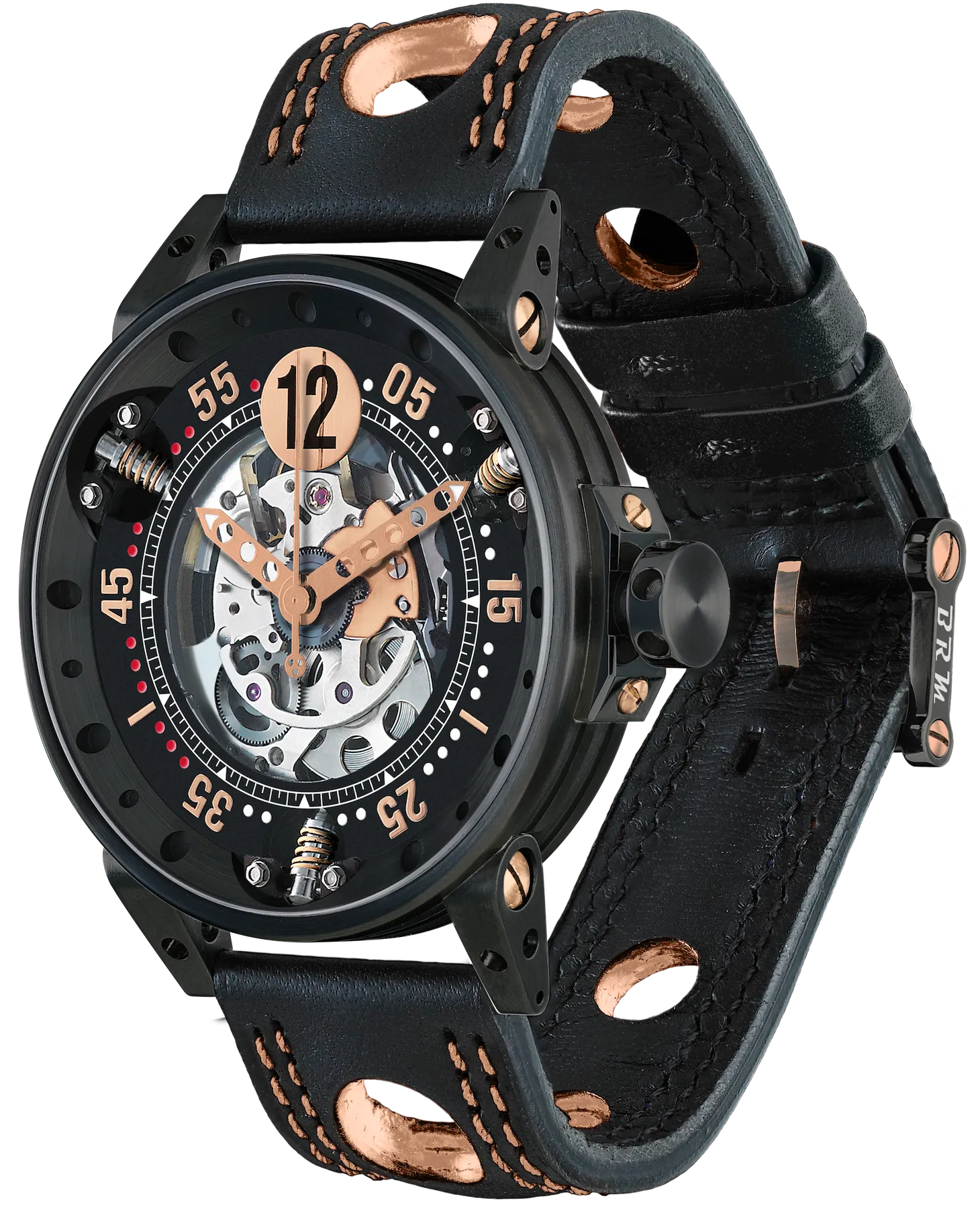 BM Watch V6-44-SA-N-SQ-A5N Black Skeleton Dial