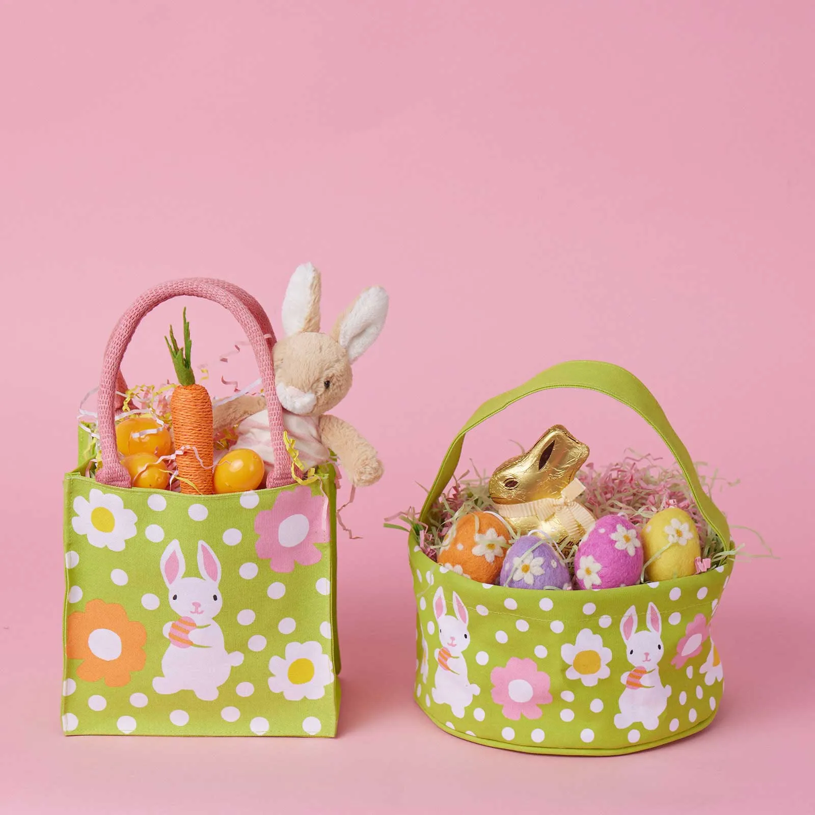 Bunny Hop Canvas Easter Basket