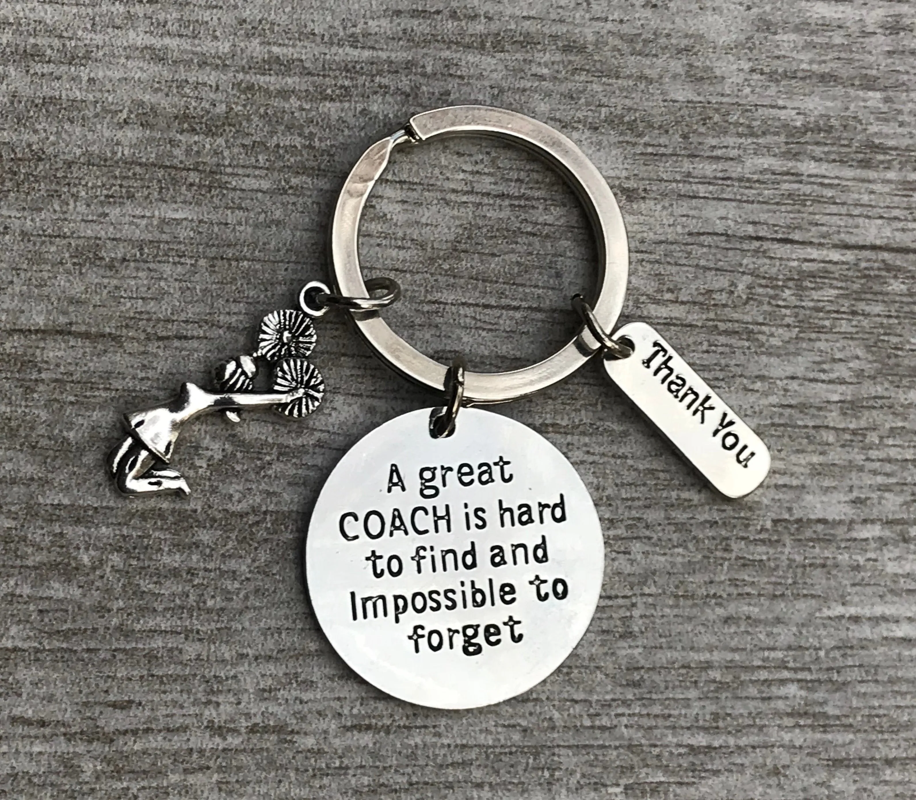 Cheer Great Coach is Hard to Find But Impossible to Forget Keychain