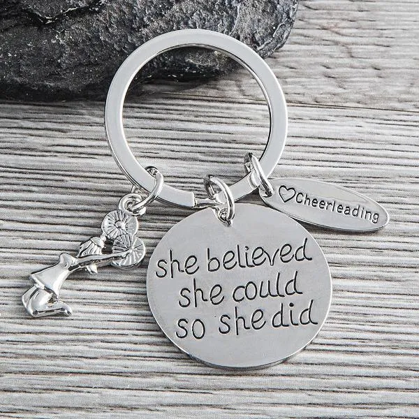 Cheer She Believed She Could So She Did Keychain