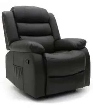 Chicago Manual Recliner Sofa - Black Armchair