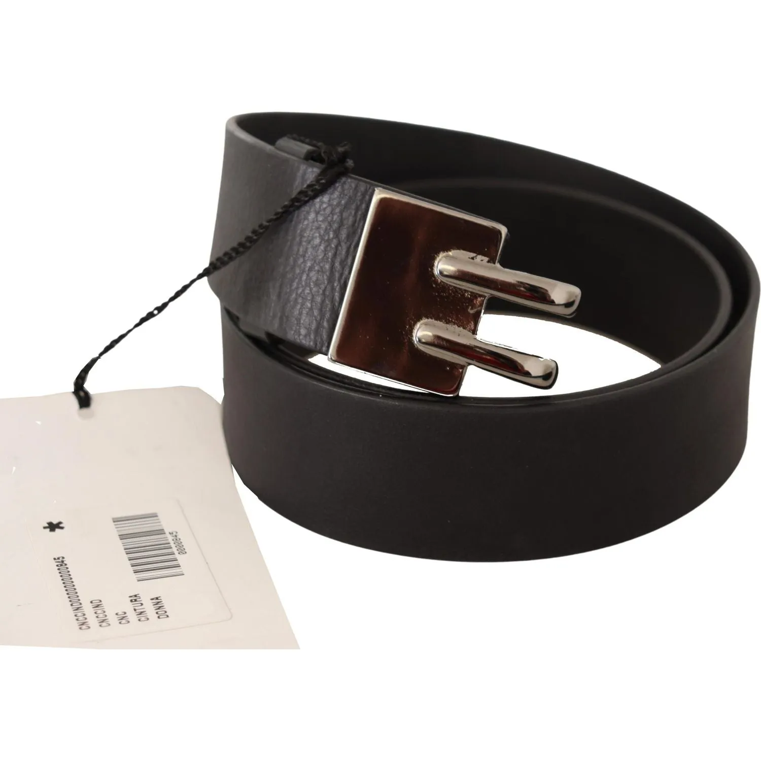 Costume National Elegant Black Leather Fashion Belt