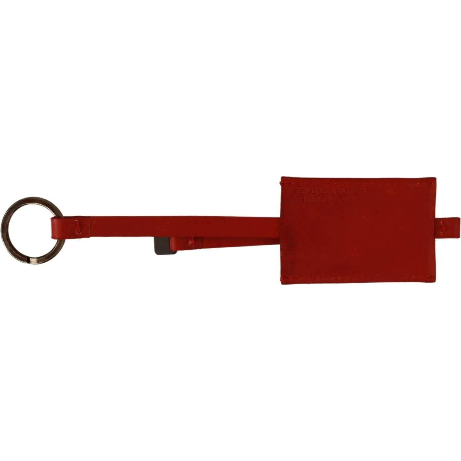 Costume National Elegant Leather and Metal Keychain - Red