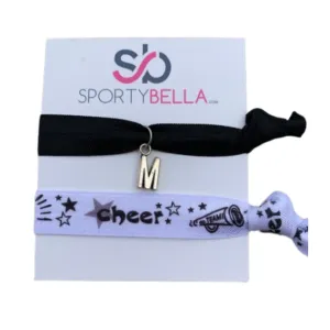 Custom Cheer Hair Ties with Letter Charm