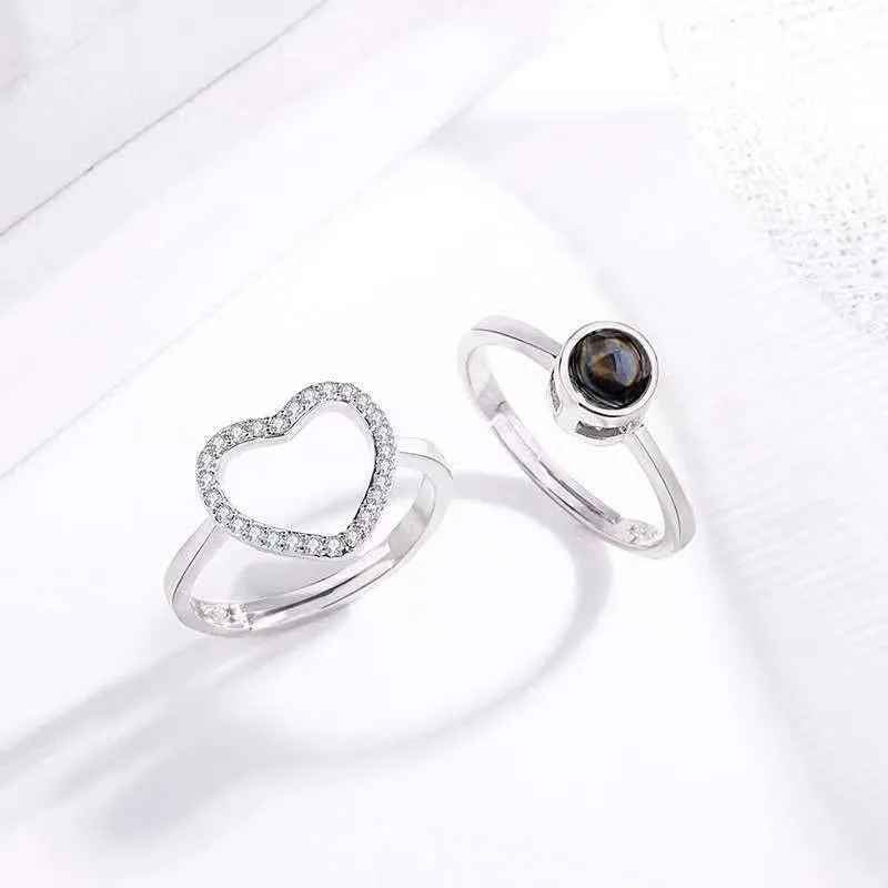 Diamond Heart Projection Ring