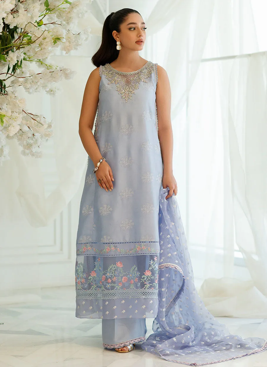 Eid Drop One - Izmir Periwinkle Shirt And Dupatta