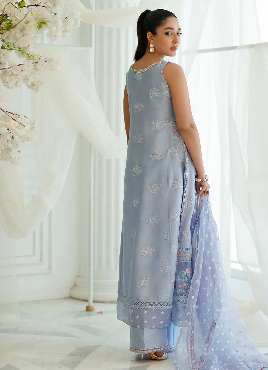 Eid Drop One - Izmir Periwinkle Shirt And Dupatta