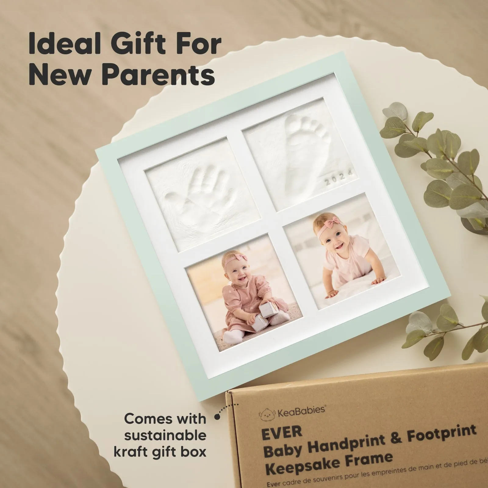 Ever Baby Hand & Footprint Keepsake Frame (Sage)