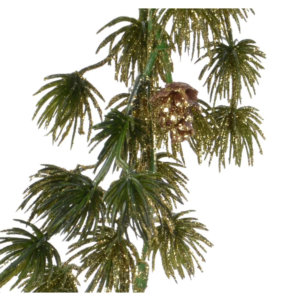 Everlands 180cm Glittery Pine Needle & Pinecone Garland