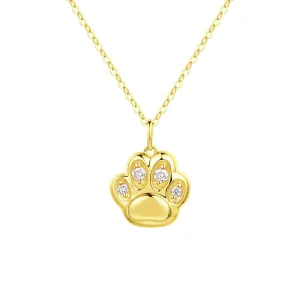 FANCIME "Cutie" Cat Paw Dainty 14K Yellow Gold Necklace