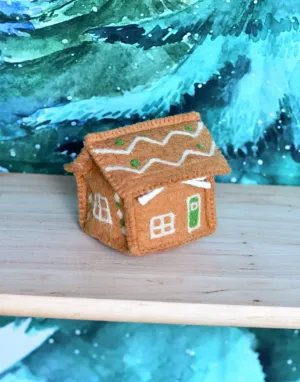 Felt Gingerbread House Green Door - Tara Treasures