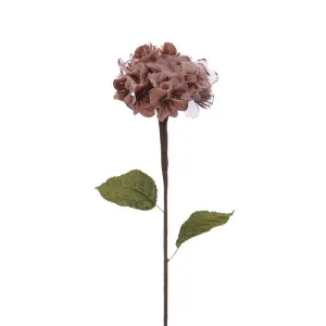 Festive 60cm Pink Artificial Hydrangea Stem