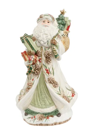 Fitz & Floyd. By Goebel Music Box Santa Figurine