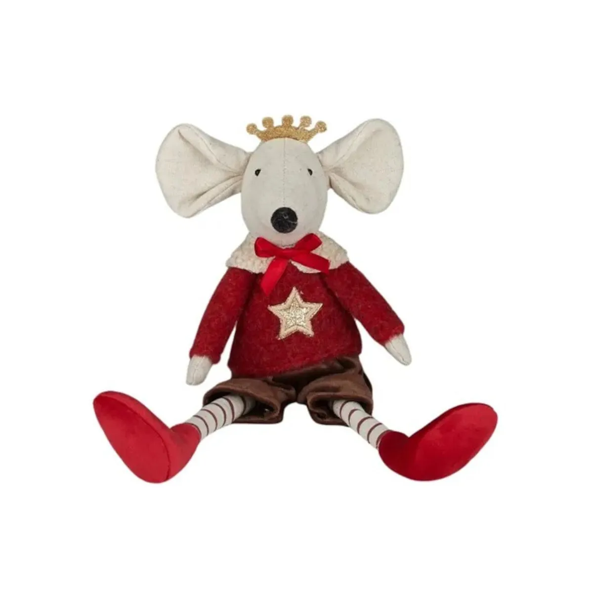 Gala Sitting Boy Mouse Plush Brown & Red 30cm