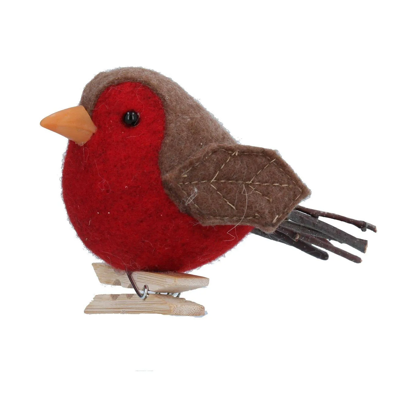 Gisela Graham 9cm Felt Robin On A Peg