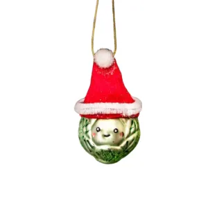 Gisela Graham Glass Sprout with Santa Hat Hanging Decoration