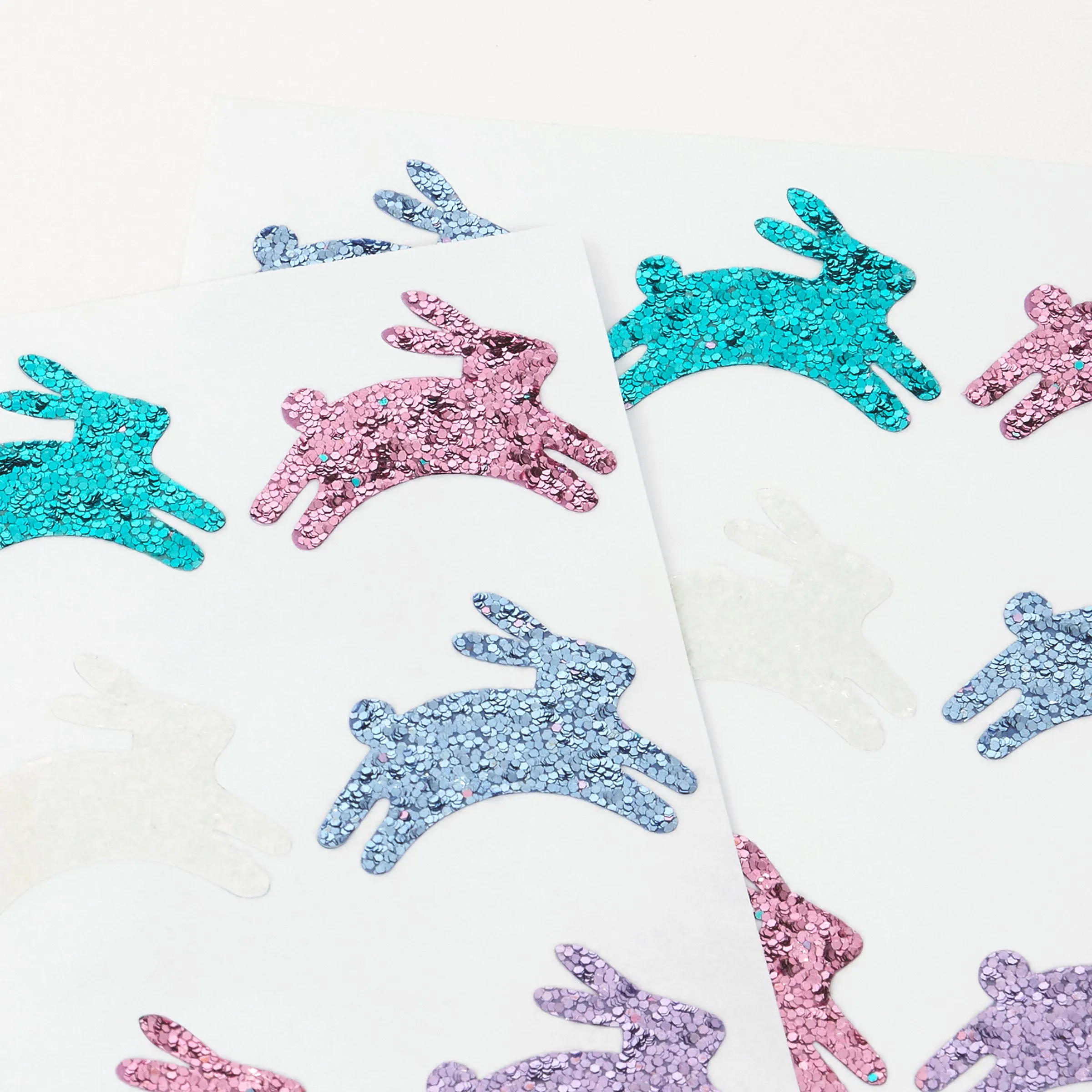 Glitter Bunny Stickers (x 8 sheets)