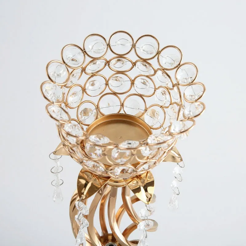 Gold Crystal Candle Holder As Home Decorative Wedding And Romantic Table Centerpieces