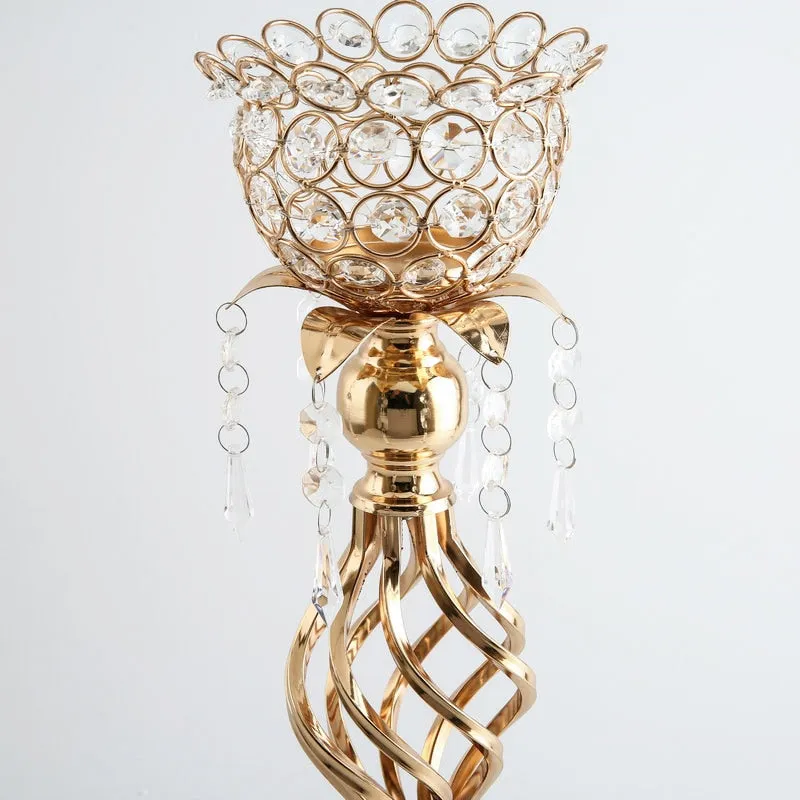 Gold Crystal Candle Holder As Home Decorative Wedding And Romantic Table Centerpieces