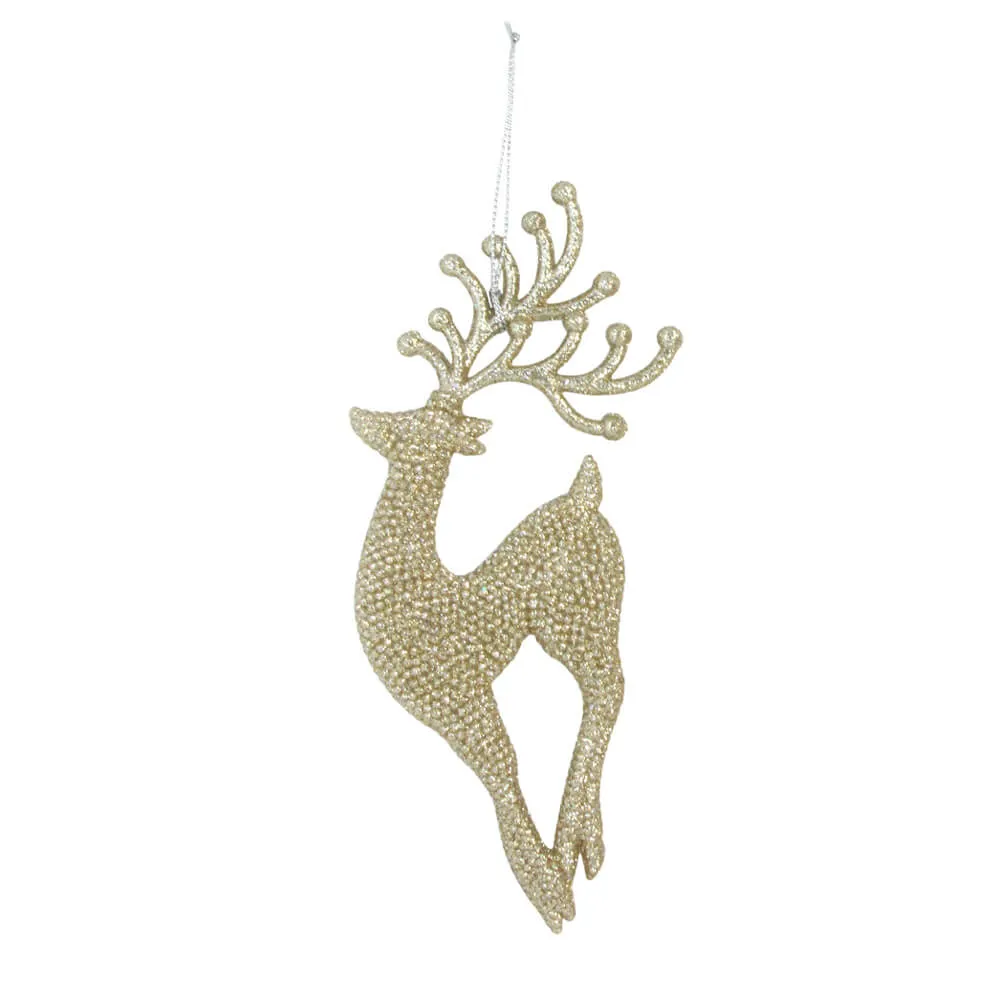 Gold Running Reindeer Decoration