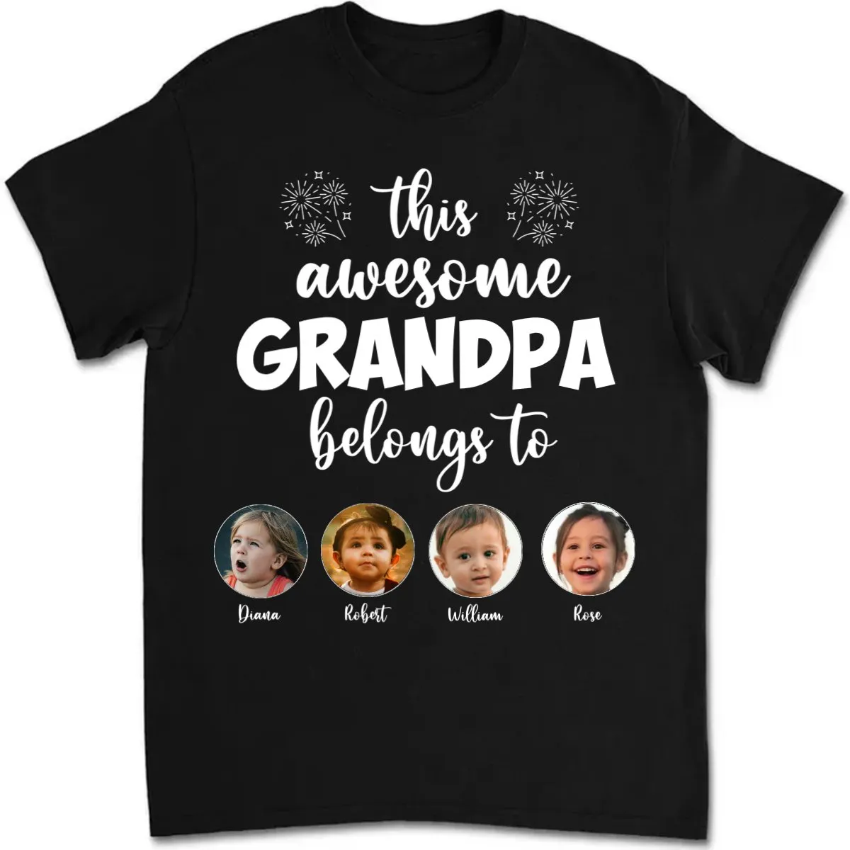 Grandpa - This Awesome Grandpa Belongs To - Personalized Unisex T-shirt