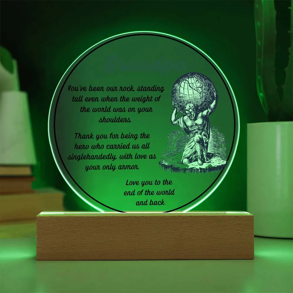 Grandparent day Gift for Gramps | Thoughtful Cute present for Grandpa who has everything | LED Acrylic Plaque | Single Grandpa