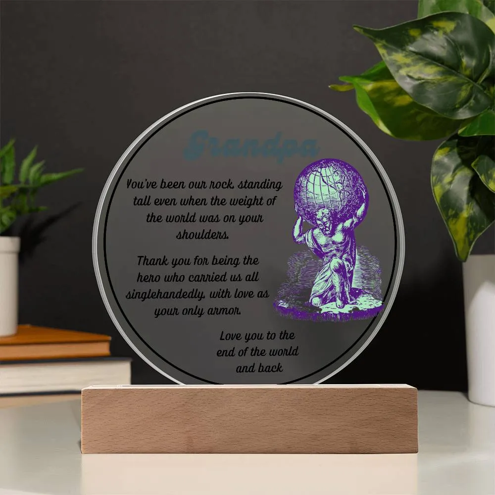 Grandparent day Gift for Gramps | Thoughtful Cute present for Grandpa who has everything | LED Acrylic Plaque | Single Grandpa