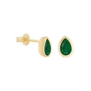 Green Agate Teardrop Earrings  Bezel