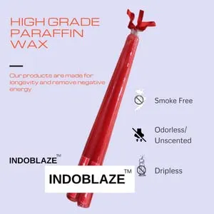 Indoblaze Unscented Red Taper Candles | Long Candles for Home Decor | Candle Sticks Pack of 24