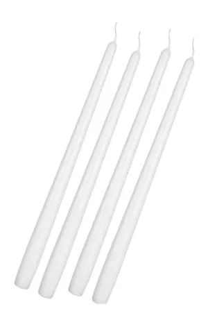 Laksh Collection White Taper Candles | Dripless Candle Sticks | 10-Inch Long Candles |Christmas Candles | Unscented | Home Decor Candles (Pack of 16)