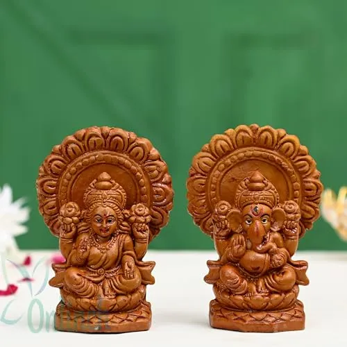 Laxmi Ganesh Idol, Laxmi Ganesh Murti, 11 x 7 cm Laxmi Ganesh Idol for Home Decor, Decorative Items, Decor for Living Room, Home, Temple, Pooja Room