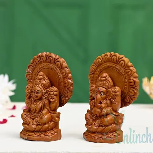 Laxmi Ganesh Idol, Laxmi Ganesh Murti, 11 x 7 cm Laxmi Ganesh Idol for Home Decor, Decorative Items, Decor for Living Room, Home, Temple, Pooja Room