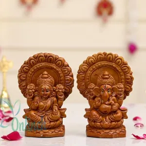 Laxmi Ganesh Idol, Laxmi Ganesh Murti, 11 x 7 cm Laxmi Ganesh Idol for Home Decor, Decorative Items, Decor for Living Room, Home, Temple, Pooja Room