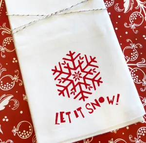 Let it Snow Christmas Tea Towel