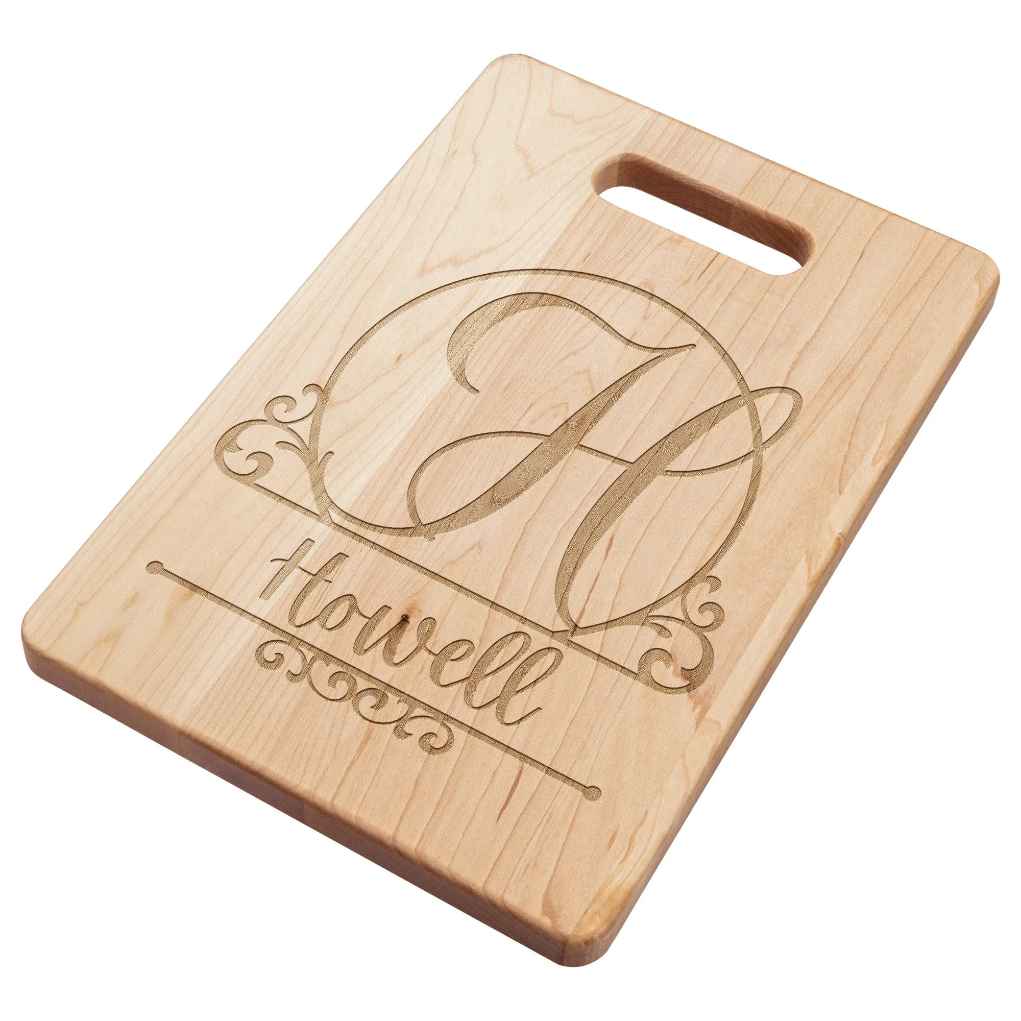 Letter Monogram Custom Family Name Maple Cutting Board 11.5" x 8.75"