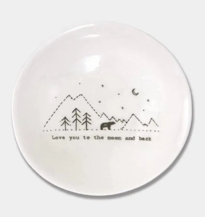 Love you to the moon and back  - wobbly porcelain dish