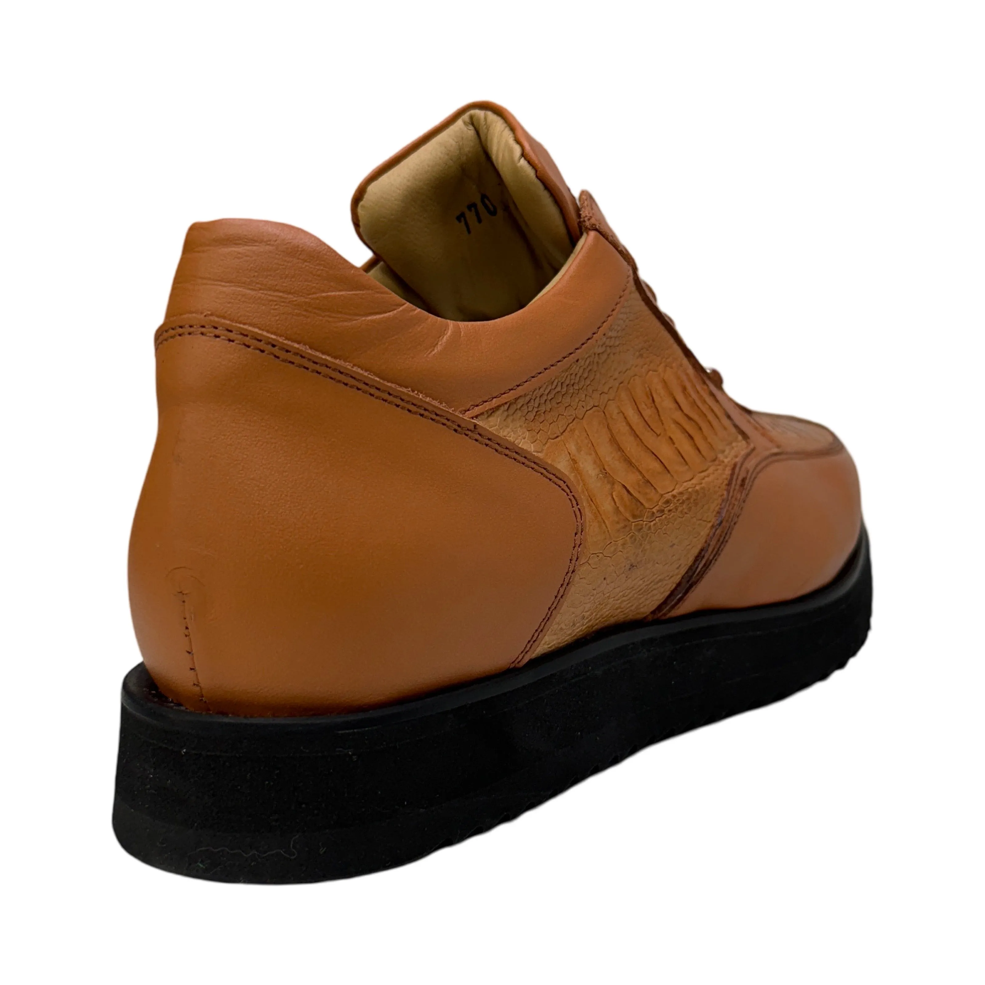 Mauri M770/4 Chestnut / Cognac Bolt Ostrich Leg & Nappa Sneaker